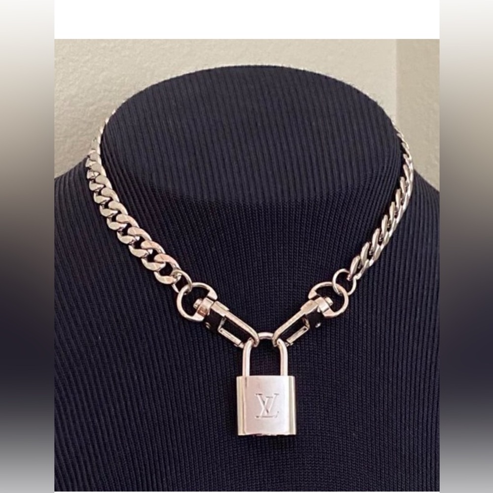 Louis Vuitton Silver Padlock Necklace